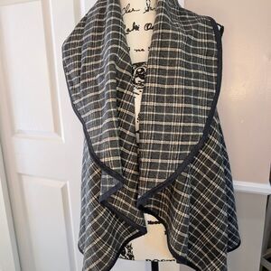Altar'd State Black and Gray Plaid Cape